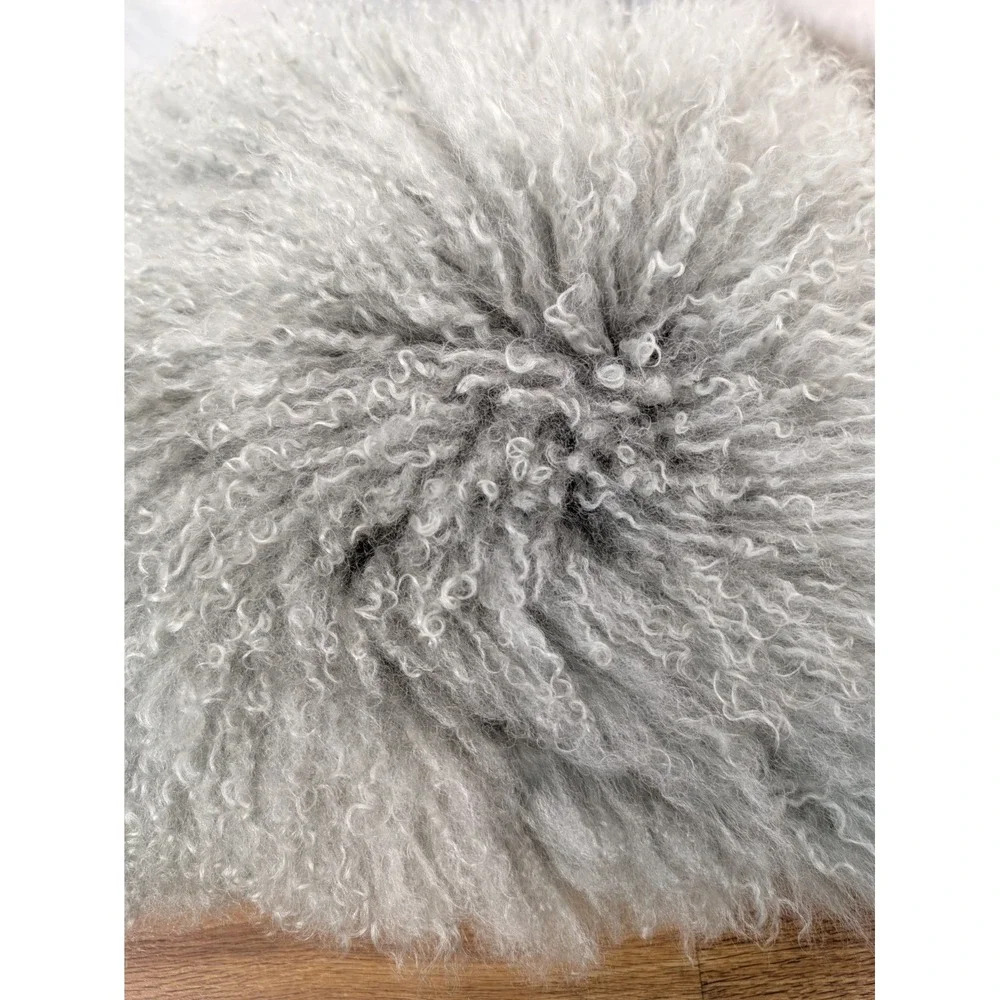 WEST ELM PILLOW Real Mongolian Lamb Fur 16